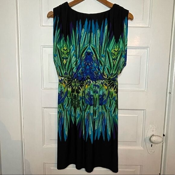 Fenn Wright Manson Green Blue Black Multi Color Sleveless Dress - Picture 1 of 8